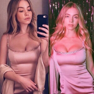 House of CB Camilla dress in baby pink as seen on Cassie in Euphoria NWOT sz M